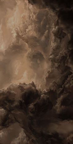 an artistic painting of clouds in the sky