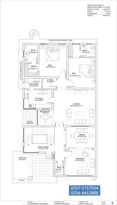 the floor plan for a two bedroom apartment with an attached kitchen and living room area