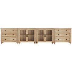 the sideboard with drawers is made from wood and has two doors on one side