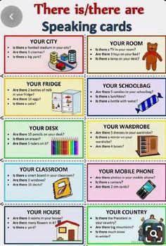 a poster with different types of speaking cards for students to use on their own speech