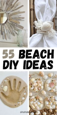 beach crafts Beach Country Decor, Drift Wood Ideas Diy Projects Decor, Sand Decorations Ideas, Beach Diy Decor, Beach Crafts For Adults, What To Do With Seashells, What To Do With Shells, Things To Make With Seashells