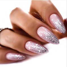 Christmas Gel Nails, Nail Designs Valentines, Nails 2021, Trendy Nail Art, Nail Designs Glitter, Silver Nails