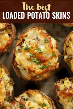 baked potatoes with cheese and herbs on top