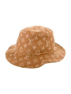 Women's neutral Louis Vuitton Monogram Bob Wool Bucket Hat Louis Vuitton Hair Bonnet, Louis Vuitton White Hat, Louis Vuitton Winter Hat, Wool Bucket Hat, Louis Vuitton Monogram, Bucket Hat, Print Patterns, Accessories Hats, Louis Vuitton