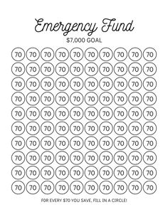 the printable emergency finder is shown in black and white, with numbers on it