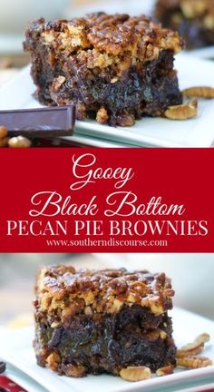 gooey black bottom pecan pie brownies