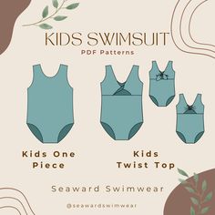 Kids One Piece Swimsuit Tie/Knot/Twist Top - Isee fabric Swimsuit Sewing Pattern, Kids One Piece, Swimsuit Pattern Sewing, Swimwear Pattern, Childrens Sewing Patterns, Sewing Courses, Swimsuit Pattern, Knit Fabrics, 1 Piece Swimsuit