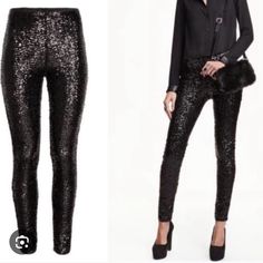 H&M Size X-Small Black Sequin Leggings Never Been Worn Nwot. Has A Minor Flaw Which Can Hardly Be Seen When Wearing See Photos. Black Sequin Leggings, Sequin Leggings, A Minor, M Pants, Walker Boots, Pajama Shirt, Fit N Flare Dress, Black Sequins, Rain And Snow Boots