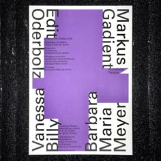 a purple poster with the words new york on it's front and back sides