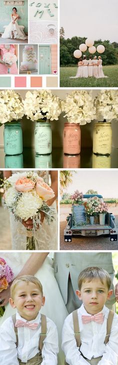 a collage of different pictures with flowers and baby's names on the top