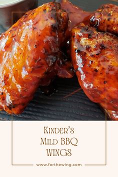 Although not ‘traditional’, I love tossing wings in barbecue sauce. Just as with wing sauces, there are so many barbecue sauces, so many different flavors. And many of them are truly amazing. Kinder’s mild BBQ wings are tossed in one of those amazing sauces. Mild in heat, but over-the-top delicious, this is one fantastic sauce for wings or anything grilled, from burgers to ribs. Amazing Sauces, Wing Sauces, Barbecue Sauces, Sweet Baby Ray, Bbq Wings, Baked Chicken Wings, Wing Sauce, The Wing, Garlic Parmesan