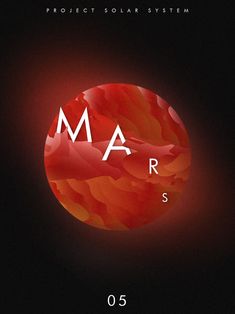 a red circle with the word mars written in white on it and an orange background