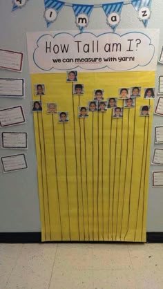 a bulletin board with pictures on it and the words how tall is it? written above them