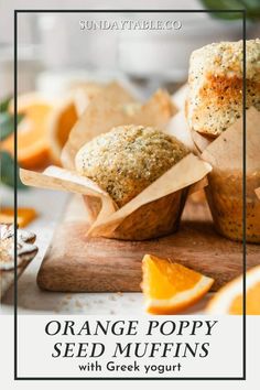 orange poppy seed muffins with greek yogurt