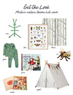 children's clothing and toys are featured in this postcard for the book get the look