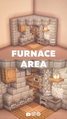 an image of the interior of a house with text overlay that reads furnace area