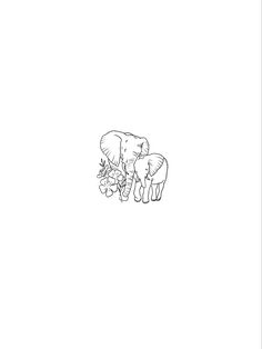 an elephant and its baby standing next to each other on a white background with text