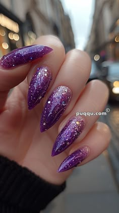 Purple And Red Nails, Purple Nail Ideas, Purple Manicure, Purple Nail Polish, Purple Nail Designs, Nail Time, Purple Nail