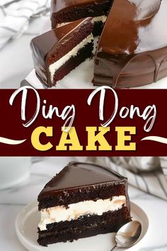 Ding Dong Cake Recipe Ring Ding Cake Recipe, Ding Dong Bundt Cake Recipe, Whoppers Cake, Ho Ho Cake Recipe, Amish Starter, Fab Cakes, Snack Cakes