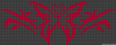 a cross stitch pattern in red and gray