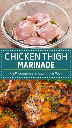 chicken thigh marinade with text overlay