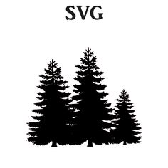 a black and white image of trees with the words svg on it's side