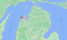 a map showing the location of an area in michigan that has been hit by a plane