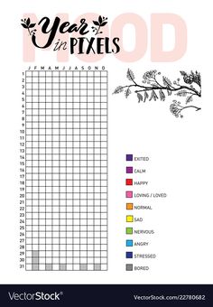 a printable new year's planner with flowers and leaves on the top right side