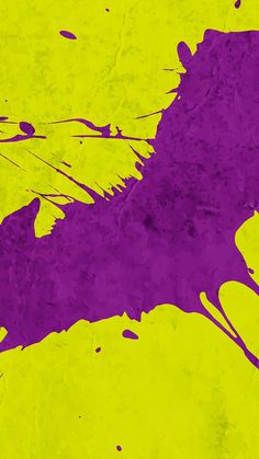 a purple and yellow background with paint splattered on the bottom half of it