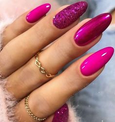 Magenta Nails, Beauty Nails Design, Elegant Nails, Fabulous Nails, Classy Nails, Chic Nails, Fancy Nails, Short Acrylic Nails, Nail Polishes