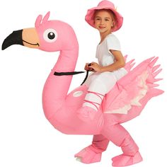 PRICES MAY VARY. 100% Polyester 【Product Size】Deluxe Version of Inflatable Flamingo Dress Costume. Kids Size. 【4-6 Yrs fit for 3.3-3.9ft/39.4-47.2inch】【7-10 Yrs fit for 3.9-4.6ft/47.2-55.1inch】 【Product Components】Package contains Instruction Sheet, Inflatable Flamingo Suit,Hat and Air Pump. Air Pump Requires Portable Power Bank or 4 AA Batteries. (Batteries Not Included) 【Excellent Craftsmanship】 The flamingo costumes for Halloween are made of high strength waterproof polyester which is against Flamingo Suit, Funny Fancy Dress, Halloween Costume For Kids, Inflatable Dinosaur Costume, Flamingo Costume, Great Costume Ideas, Star Costume, Flamingo Dress