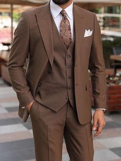 Three Pieces Suits Men, Three Piece Suit For Groom, Brown Three Piece Suit Men, Brown Suit Men Wedding, Brown Suits For Men Wedding, Brown Three Piece Suit, Brown Suit Wedding, Three Piece Suit Mens, Brown Groomsmen