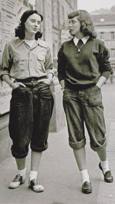 1950s Pants, Public Enemies, Tomboy Stil, Teddy Girl, Istoria Artei, Teddy Boys, Pedal Pushers, Saddle Shoes