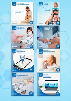 an advertise for medical devices with blue and white background