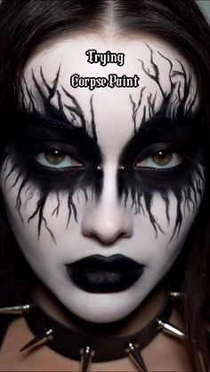 Makeup Horor, Halloween Makeup Inspo, Demon Makeup, Corpse Paint, Stick Makeup