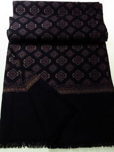 Men's Wool And Silk Vintage Scarf Black Brown - Tweedmans Silk Scarves, Geometric Print, Vintage Men