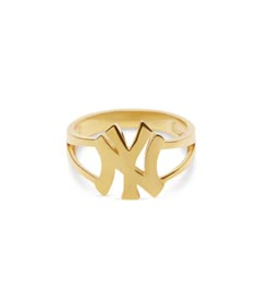 NY Yankees Ring - The M Jewelers Gold Rings Thick, Amber Accessories, Gold Rings Aesthetic, Jewellery Lookbook, M Jewelers, Preppy Jewelry, Gold Teeth, Fine Gold Jewelry, Gold Vermeil Jewelry