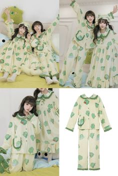 Search ID "LA12724" on lolitain.com💌 Include: Pajamas, Pajama Pants🐸 Style Types: Sweet Lolita Materials: Double Sided Flannel Feature: A set of cute cartoon frog-printed home clothes and pajamas, with grass green color, cute fungus edges, and double-sided flannel for softness and warmth. Cute Green Cotton Sleepwear, Cute Green Sleepwear For Bedtime, Playful Long Sleeve Ruffled Sets, Cute Ruffled Sleepwear For Sleepover, Cute Ruffled Sleepwear For Bedtime, Cute Sleepwear With Ruffles For Bedtime, Cotton Ruffle Pajama Party Set, Cotton Ruffle Sets For Pajama Party, Playful Green Sets For Pajama Party