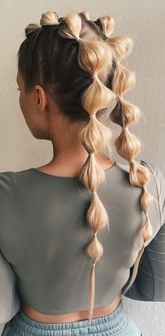 Cute Bubble Braid Hairstyles, Bubble Braid Hairstyles, A Cute Hairstyle, Braid Pigtails, Braid Hairstyles, Hair Game