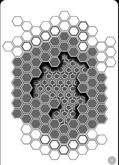 an abstract hexagonal pattern in black and white