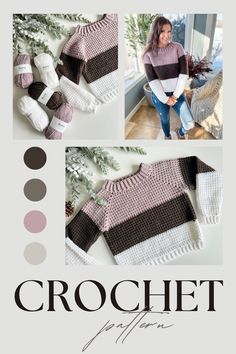 the crochet pattern for this sweater is easy to make and looks great on someone's body