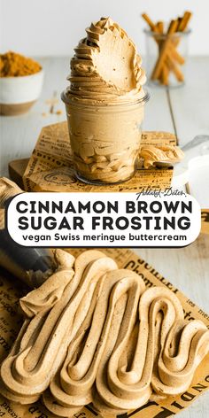 cinnamon brown sugar frosting in a glass bowl