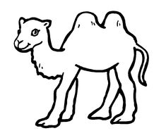 a black and white drawing of a camel