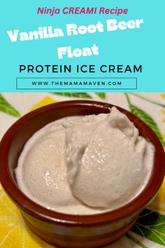 vanilla root beer float ice cream in a bowl