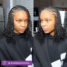 Quick Braided Hairstyles For Short Hair, Protective Hairstyles Short, Short Fulani Braids, Summer Protective Hairstyles, Hairstyles For The Summer, Fulani Braids Hairstyles, Braided Summer Hairstyles, Braids Inspiration, Loose Curly Hair