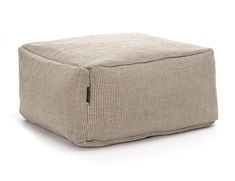 a small square ottoman cushion on a white background