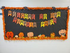 a welcome to our pumpkin patch bulletin board