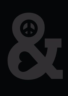 the peace and love symbol is shown in black