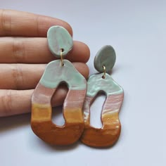 ceramic earrings Fimo Clay Jewelry, Diy Clay Jewelry, Earrings Photography, Pottery Earrings, 70s Colors, Handmade Ceramic Jewelry, Pottery Jewelry, Handmade Clay Jewelry, Ceramic Earrings