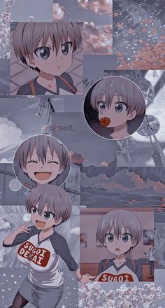 some anime characters with different expressions on their faces